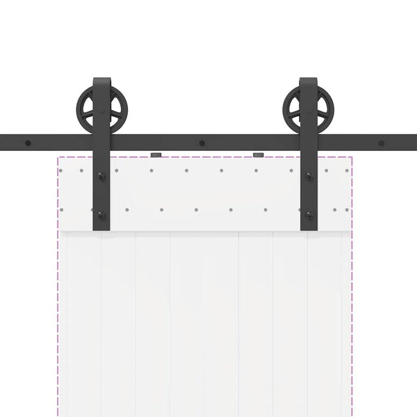 Musta liukuoven asennussarja teräs Izdraila 200cm