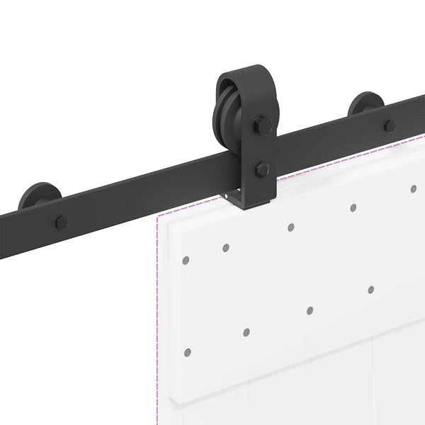 Musta liukuoven asennussarja teräs Alden 200cm