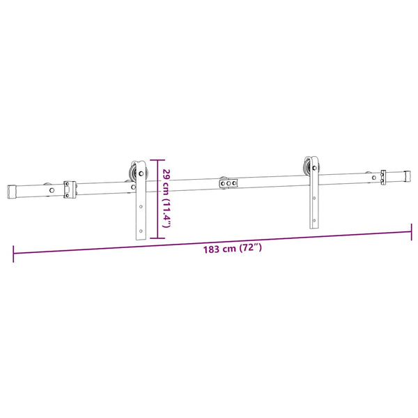 Musta liukuoven asennussarja teräs Capris 183cm