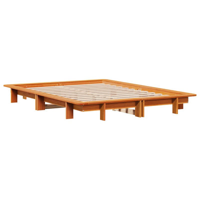 Sängynrunko ilman patjaa vahanruskea 150x200 cm täysi mänty