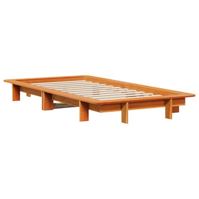 Sänky ilman patjaa vahanruskea 100x200 cm täysi mänty