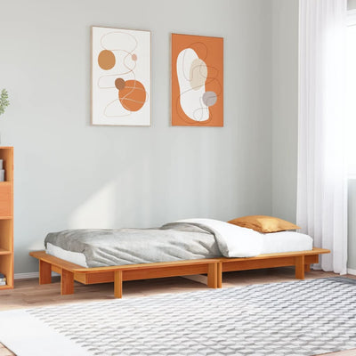 Sängynrunko ilman patjaa vahanruskea 90x200 cm täysi mänty