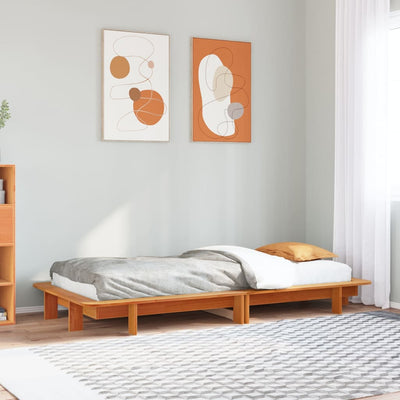 Sängynrunko ilman patjaa vahanruskea 75x190 cm täysi mänty