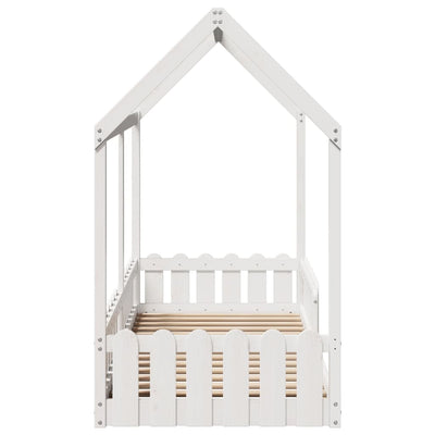 Valkoinen lasten talo sängynrunko Luigia 80x200cm (mänty)