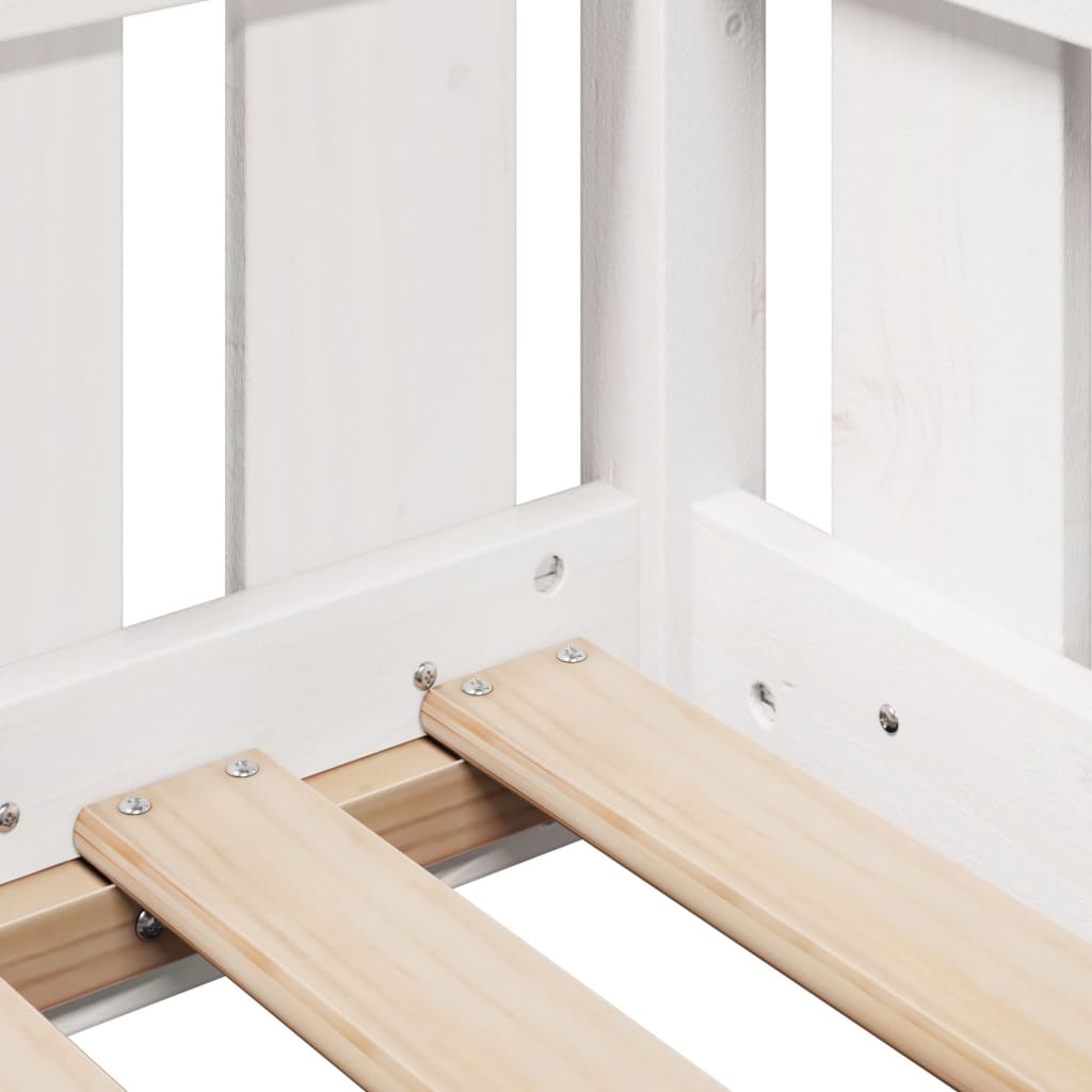 Valkoinen lasten talo sängynrunko Luigia 80x200cm (mänty)
