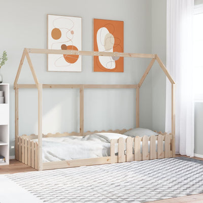 Lasten talonmuotoinen sängynrunko 90x190 cm täysi mänty