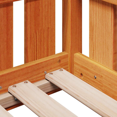 Vahanruskea lasten talonmuotoinen sängynrunko Luigia 70x140cm (mänty)