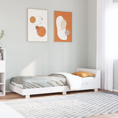 Sängynrunko ilman patjaa valkoinen 90x190 cm täysi mänty