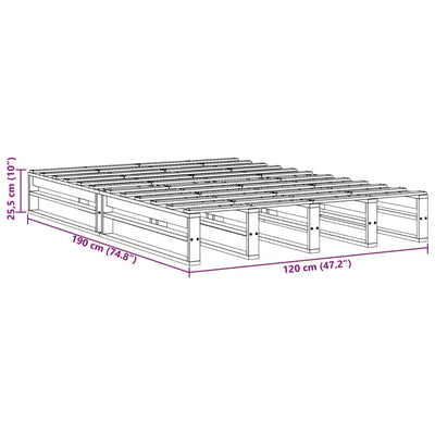 Valkoinen sänky ilman patjaa Miridel 120x190cm (mänty)