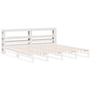 Valkoinen sängynpääty hyllyillä Nor 200cm (mänty)