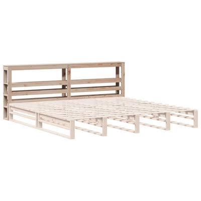 Sängynpääty hyllyillä Nor 180cm (mänty)