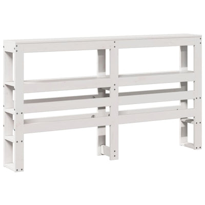 Valkoinen sängynpääty hyllyillä Nor 150cm (mänty)