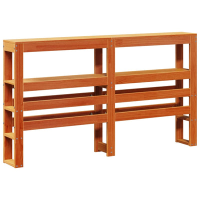 Vahanruskea sängynpääty hyllyillä Nor 140cm (mänty)