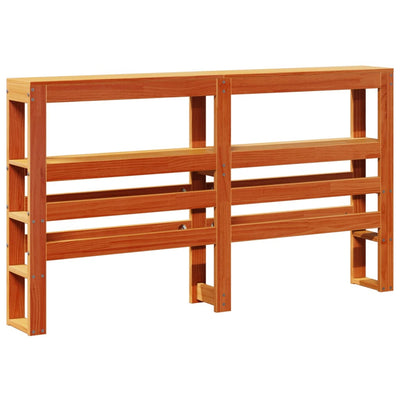 Vahanruskea sängynpääty hyllyillä Nor 140cm (mänty)