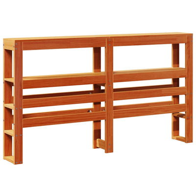 Vahanruskea sängynpääty hyllyillä Nor 135cm (mänty)