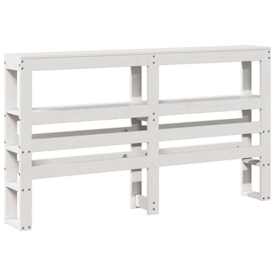 Valkoinen sängynpääty hyllyillä Nor 120cm (mänty)