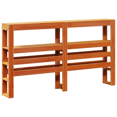 Vahanruskea sängynpääty hyllyillä Nor 120cm (mänty)