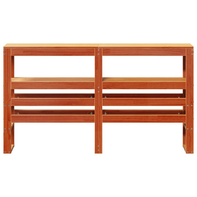 Vahanruskea sängynpääty hyllyillä Nor 120cm (mänty)