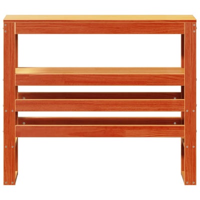 Vahanruskea sängynpääty hyllyillä Nor 100cm (mänty)