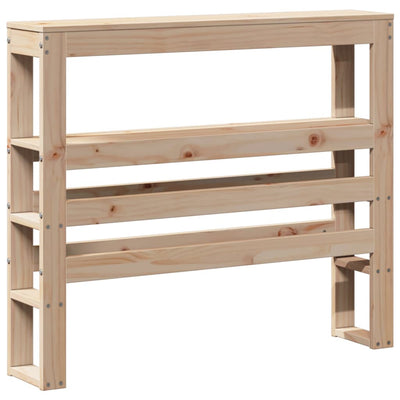 Sängynpääty hyllyillä 90 cm täysi mänty