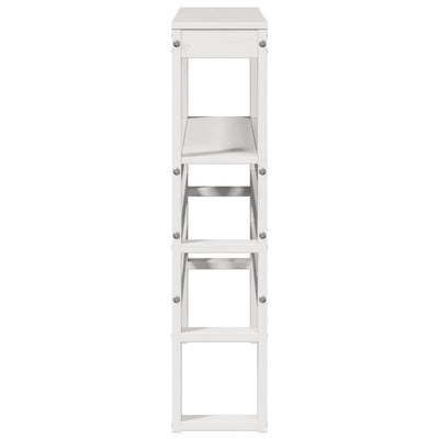 Sängynpääty hyllyillä valkoinen 75 cm täysi mänty