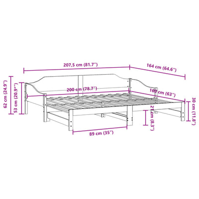Vuodesohva rullilla Livina 80x200cm (mänty)