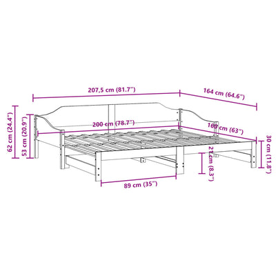 Vahanruskea vuodesohva rullilla Livina 80x200cm (mänty)