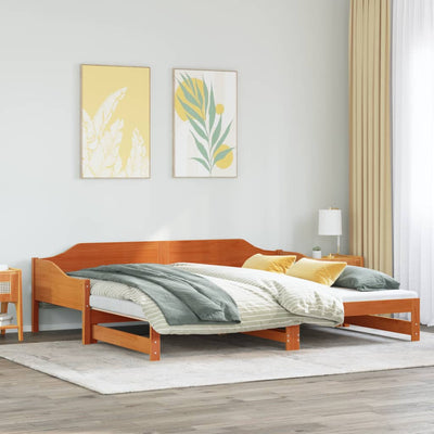 Vuodesohva rullilla vahanruskea 80x200 cm täysi mänty