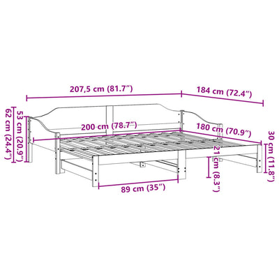 Vuodesohva rullilla Livina 90x200cm (mänty)