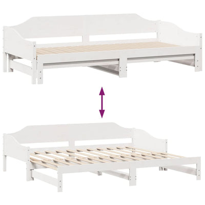 Valkoinen vuodesohva rullilla Livina 90x200cm (mänty)