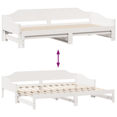 Valkoinen vuodesohva rullilla Livina 90x190cm (mänty)