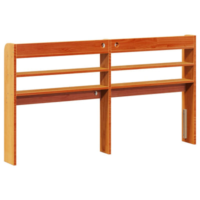 Vahanruskea sängynpääty hyllyillä Ceszarina 135cm (mänty)