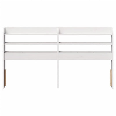 Sängynpääty hyllyillä valkoinen 120 cm täysi mänty