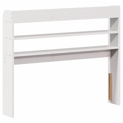 Valkoinen sängynpääty hyllyillä Ceszarina 100cm (mänty)