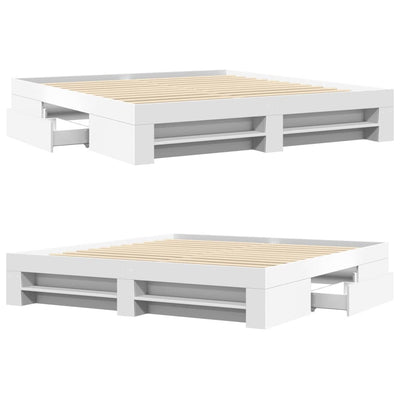 Valkoinen sängynrunko Eonica 180x200cm (puinen)