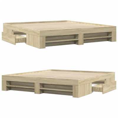 Sonoma tammi sängynrunko Eonica 180x200cm (puinen)