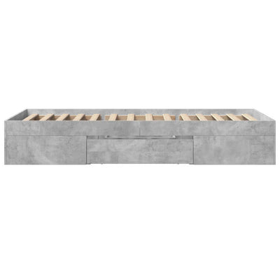 Sängynrunko betoninharmaa 90x200 cm tekninen puu
