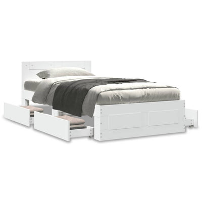 Valkoinen sängynrunko päädyllä Andersen 90x200cm (puinen)