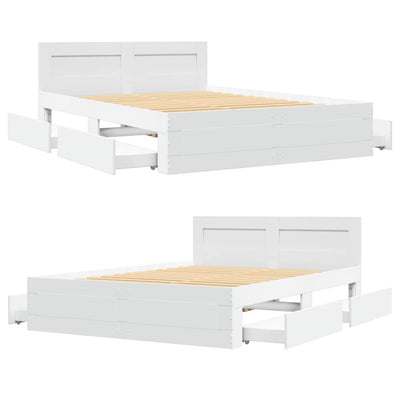 Valkoinen sängynrunko päätylevyllä Andersen 140x190cm (puinen)