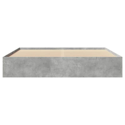 Sängynrunko betoninharmaa 200x200 cm tekninen puu