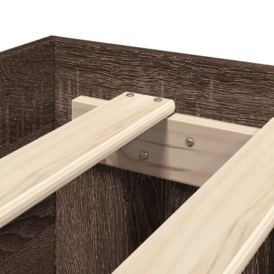 Ruskea sängynrunko Hristudora 180x200cm (puinen)