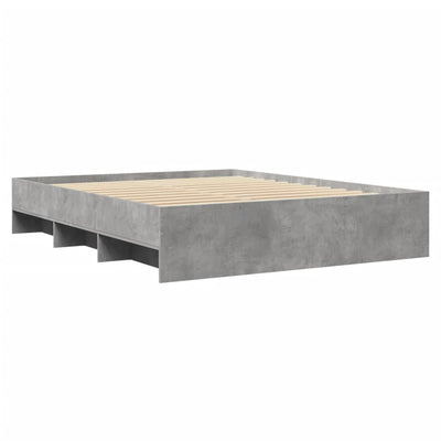 Sängynrunko betoninharmaa 150x200 cm tekninen puu