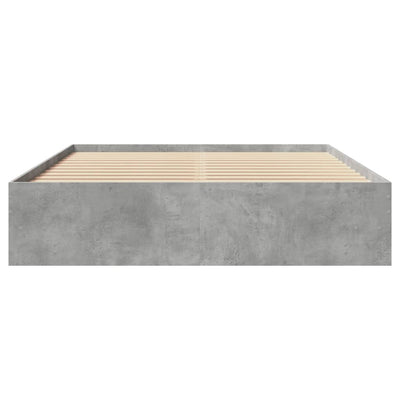 Sängynrunko betoninharmaa 150x200 cm tekninen puu