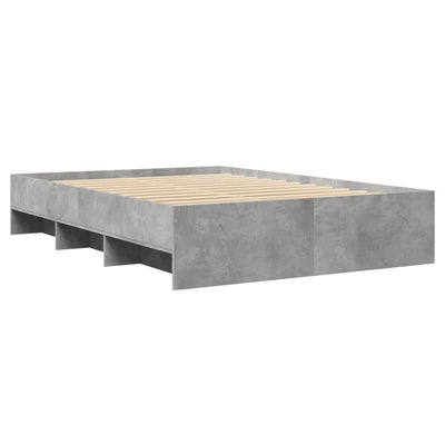 Sängynrunko betoninharmaa 120x200 cm tekninen puu