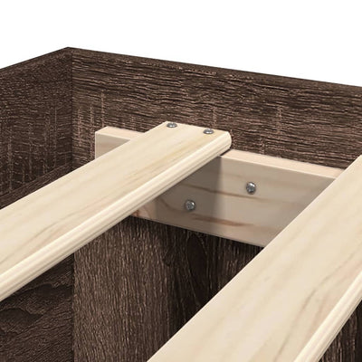 Ruskea sängynrunko Hristudora 120x200cm (puinen)