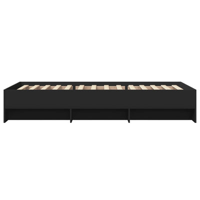 Sängynrunko musta 100x200 cm tekninen puu