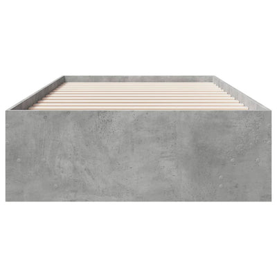 Sängynrunko betoninharmaa 100x200 cm tekninen puu