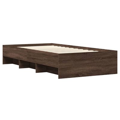 Sängynrunko ruskea tammi 90x200 cm tekninen puu