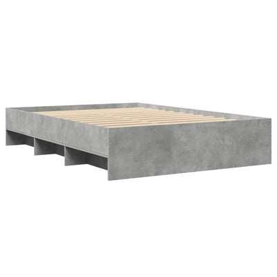 Sängynrunko betoninharmaa 140x190 cm tekninen puu