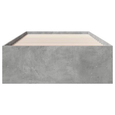 Sängynrunko betoninharmaa 75x190 cm tekninen puu